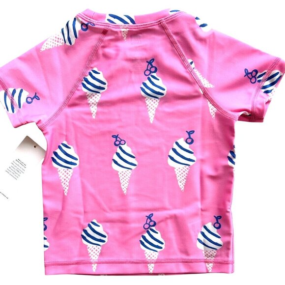 NWT Tea Collection Pink Soft Serve Ice Cream Cones SS Rashguard Girls Size 2 - Picture 4 of 5